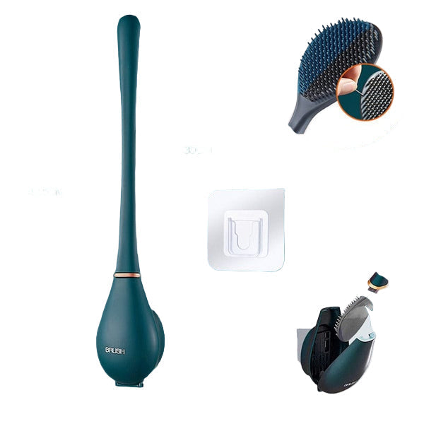 Clevora Silikon-Toilettenbürsten-Set mit hygienischem Bürstenkopf und einfacher Wandmontage.
