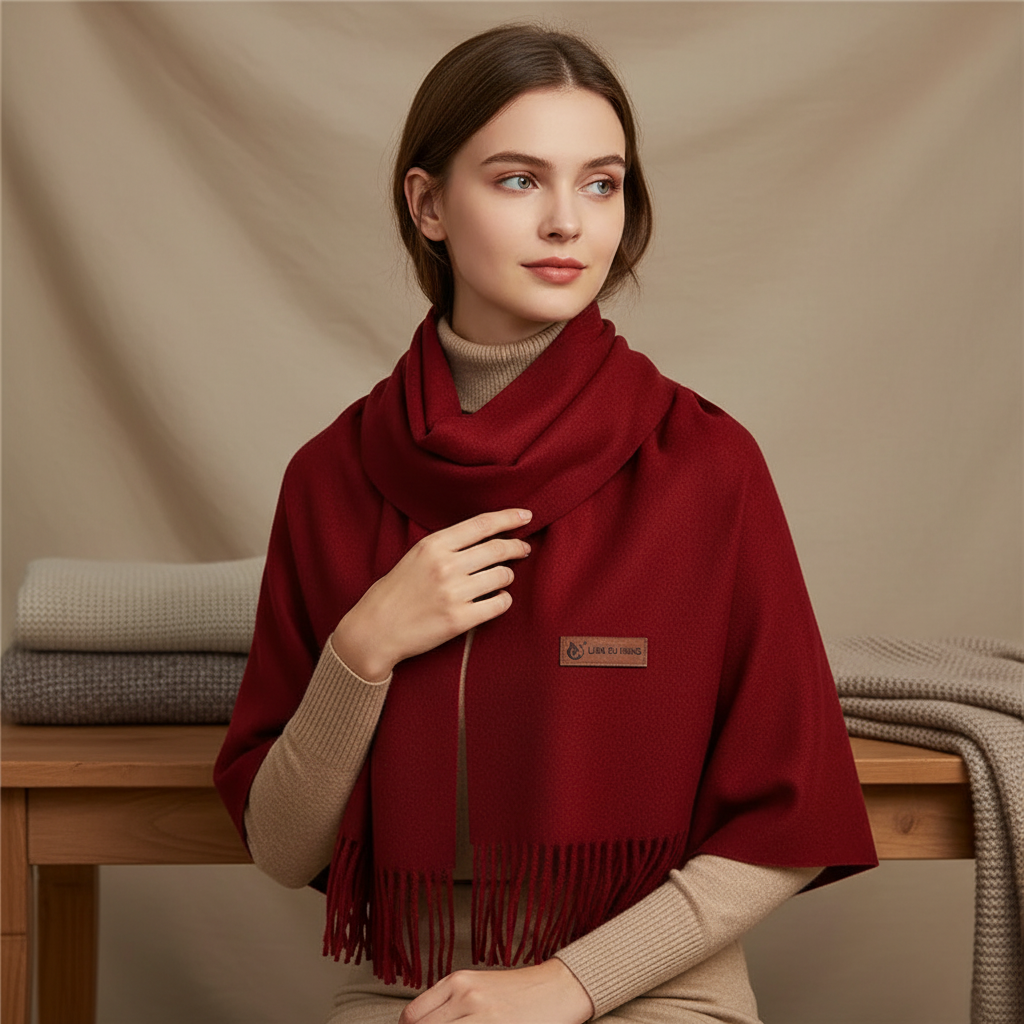 Großer, warmer Damen XXL Kaschmir Kuschelschal für stilvolle Wintermode & Gemütlichkeit.