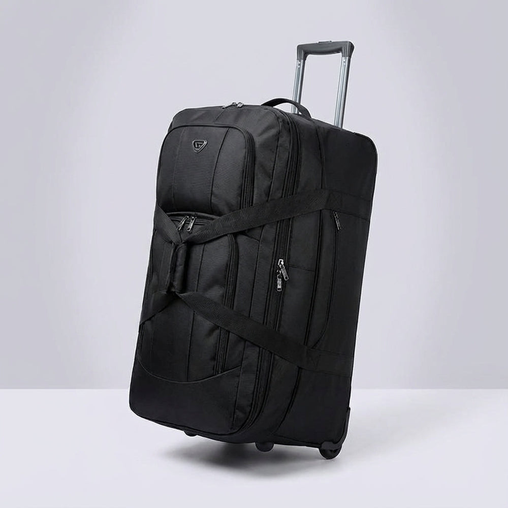 Große, erweiterte FoldRover Trolley-Reisetasche, bereit für viel Gepäck. Ideal für längere Reisen, robust und leicht.