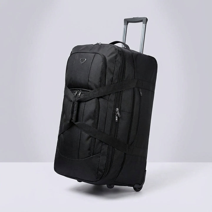 Große, erweiterte FoldRover Trolley-Reisetasche, bereit für viel Gepäck. Ideal für längere Reisen, robust und leicht.