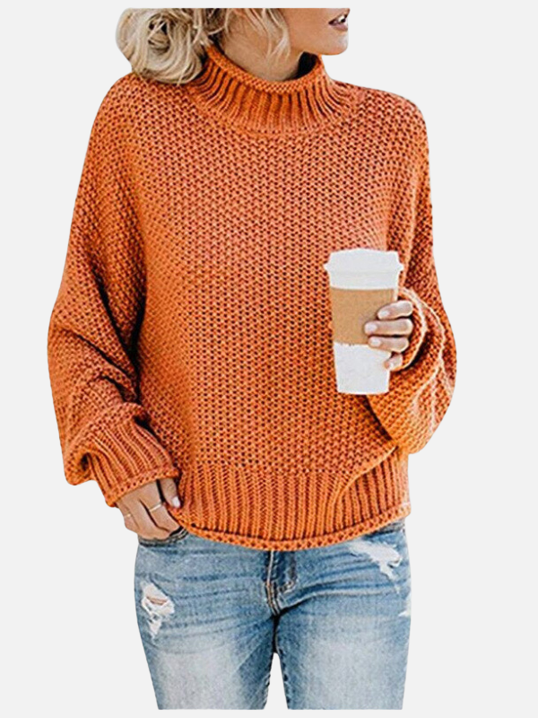 Gemütlicher Damen Strick-Rollkragenpullover für stilvolle Wintertage. Warmer, lässiger Damenpullover.