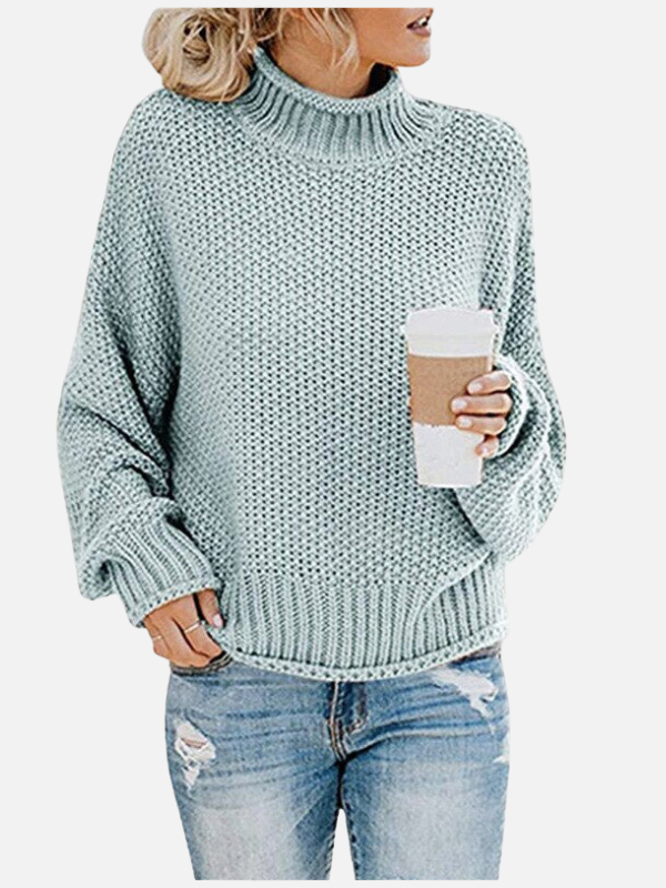 Weicher, gestrickter Damen Rollkragenpullover, langarm, ein Muss für jede Wintergarderobe.