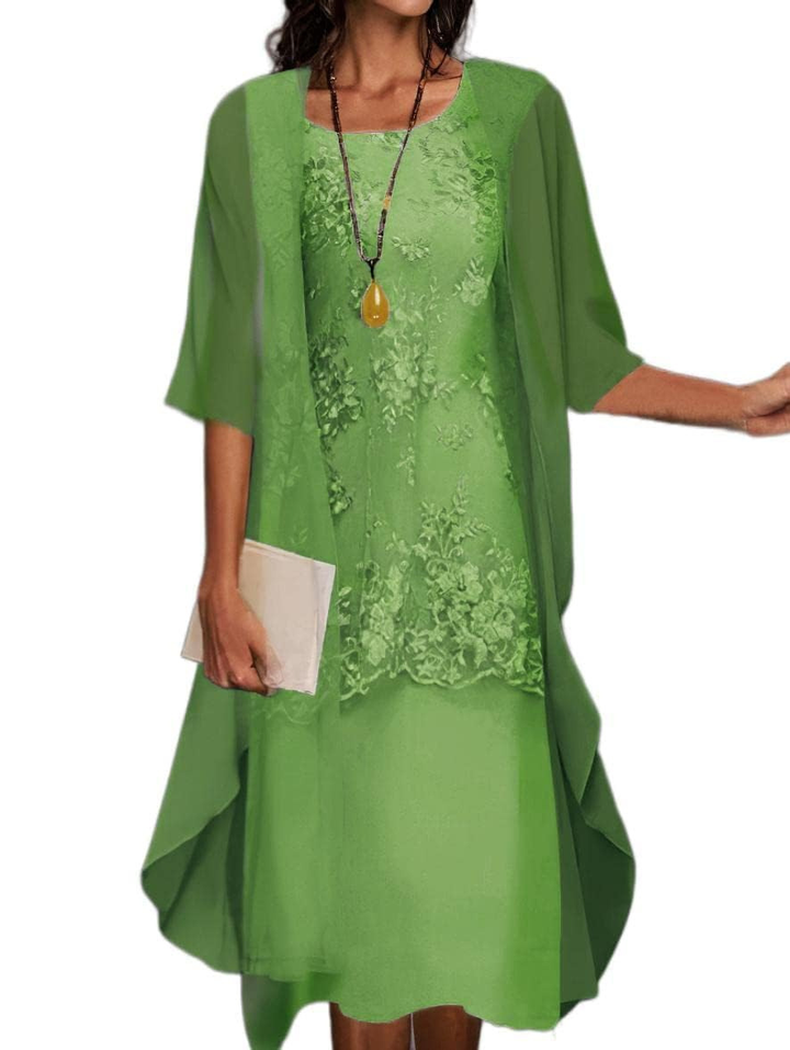 Modernes zweiteiliges Cocktailkleid für Damen, Midi-Stil. Elegant und festlich für besondere Momente.