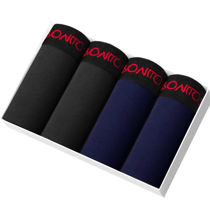 Hochwertige, weiche Herren Boxer Shorts im 4er Pack, Baumwollmix für Komfort.