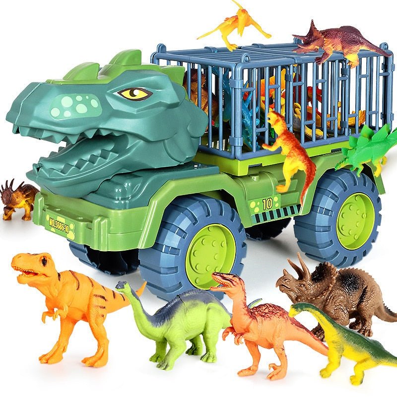 Spielzeug-Set für Kinder: Spielfahrzeuge und Dinos für spannende Abenteuer; tolles Geschenk zum Spielen.