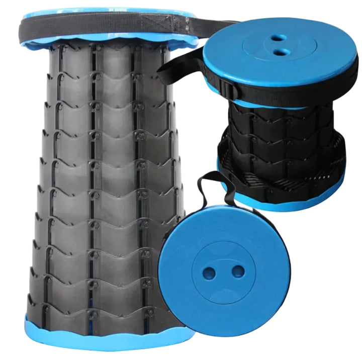 Robuster Campinghocker, faltbar & höhenverstellbar, perfekt für Angeln, Wandern, Outdoor-Events; leichter Transportsitz.
