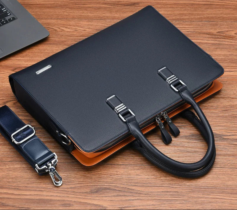 Elegante Herren Laptoptasche Portaro aus Leder, ideal für 15 Zoll Laptops, Business & Büro.
