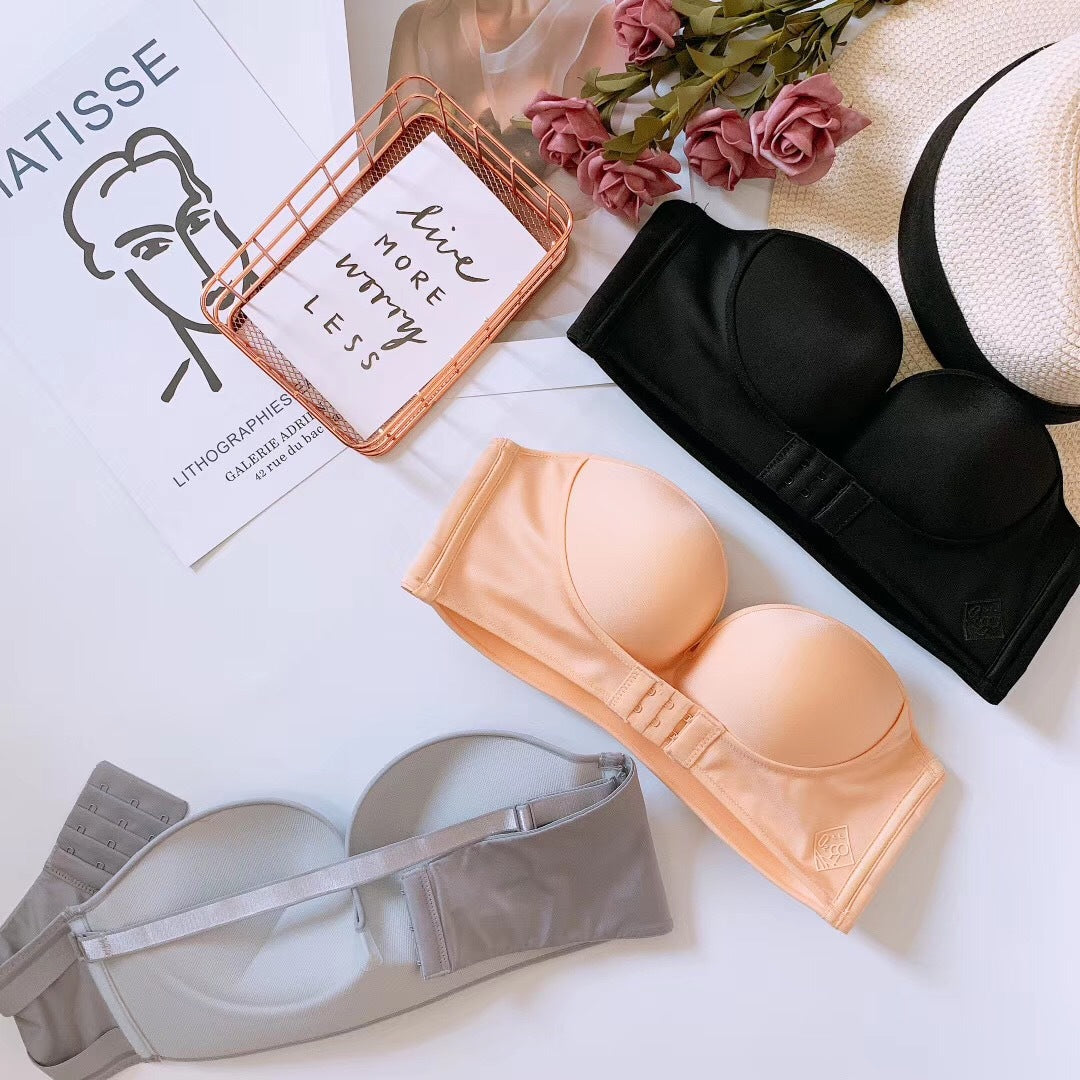 Nahtloser Elina Damen Trägerloser BH mit Push-up & Lift-Effekt, ideal unter enganliegender Kleidung.