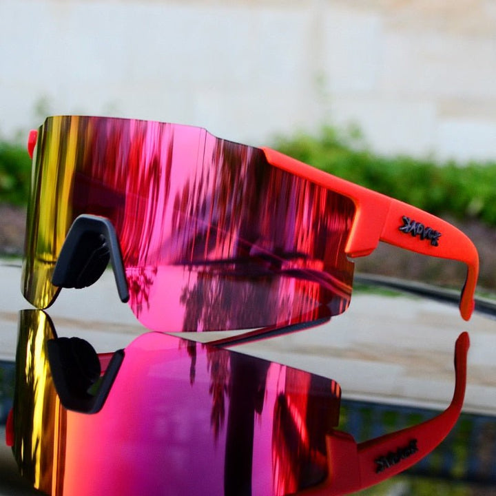 Funktionale Unisex Fahrrad Sonnenbrille mit UV400-Schutz für alle Outdoor-Sportarten.