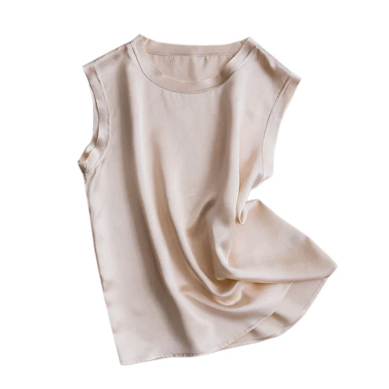 Sommerliches Damen Tanktop ärmellos, in eleganter Satin-Optik, ideal für viele Outfits.