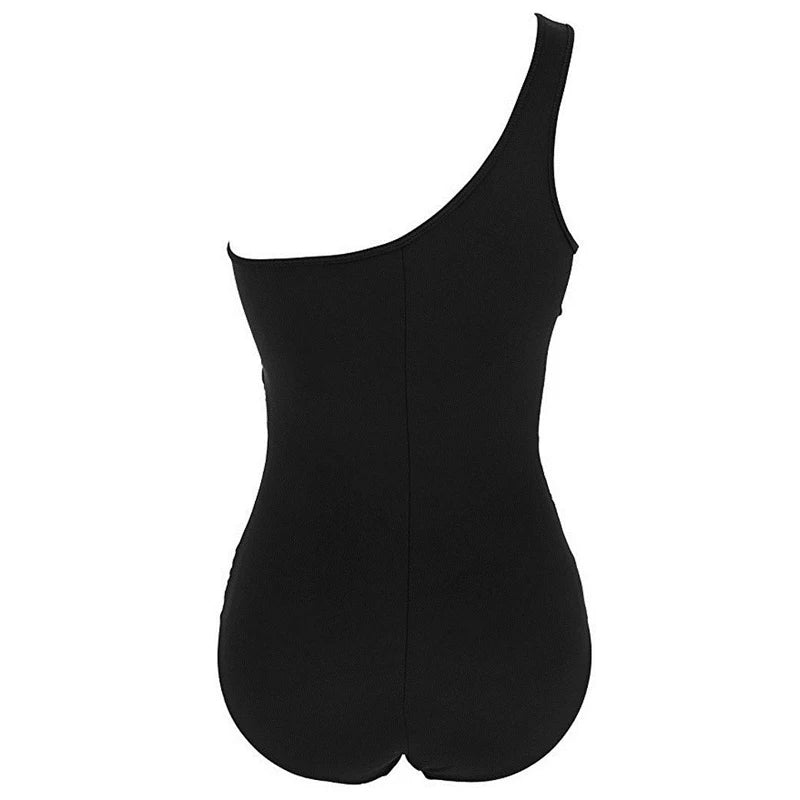 Sommerlicher Ein-Schulter-Badeanzug in Übergröße für Damen, perfekte Bademode für Strand, Pool und Urlaub.