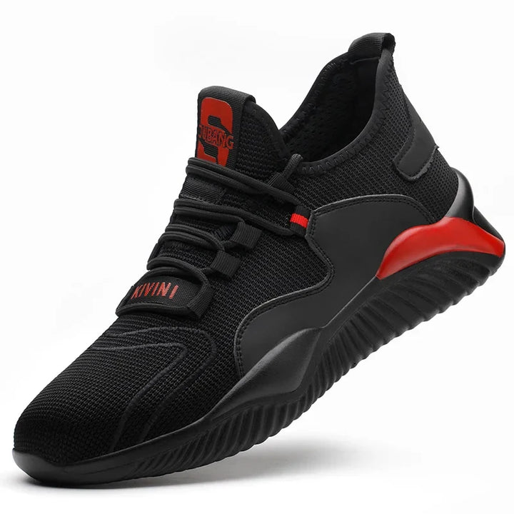 Professionelle Herren Schutzschuhe in Schwarz, mit Stahlkappe & durchtritthemmendem Schutz für Berufe.