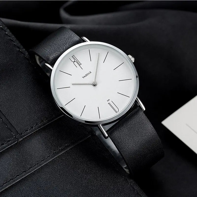 Elegante Herrenuhr für Business & Freizeit, klassisches Design mit robustem Edelstahl und Lederband.
