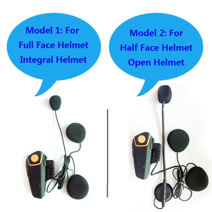 Wasserdichtes Bluetooth Motorrad Headset mit FM Radio & 1000M Reichweite für sichere Helm Kommunikation.