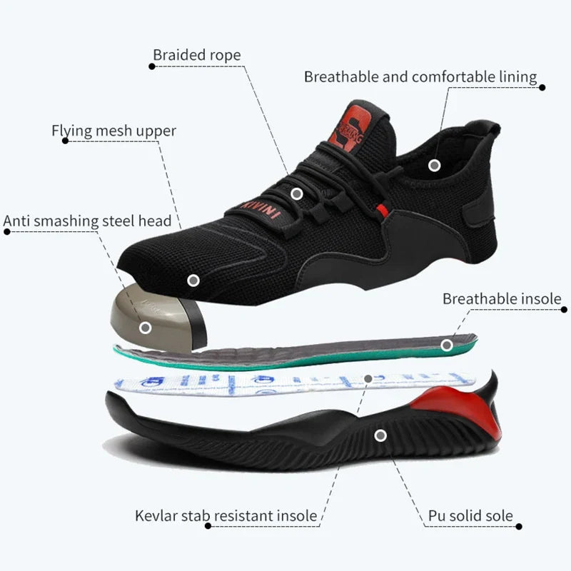 Durchtritthemmende Sicherheitsschuhe für Herren, ideal als Arbeitsschuhe & Schutzschuhe mit Stahlkappe.
