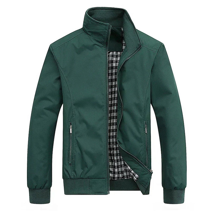 Komfortable Herren Herbstjacke, leicht und wasserabweisend. Stilvolle Übergangsjacke mit Stehkragen für Freizeit.