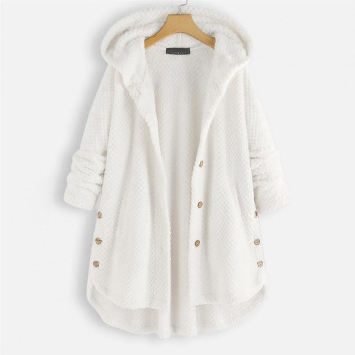Damen Wendbare Fleecejacke mit Kapuze, vielseitig für Komfort und Stil in der Freizeit.