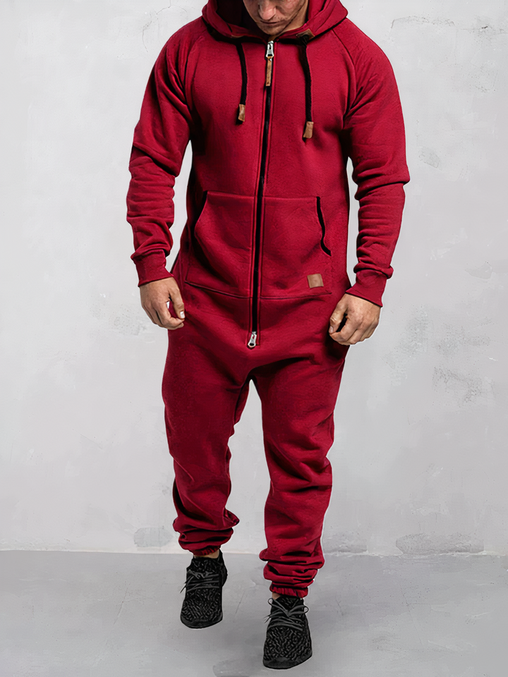 Sportlicher Herren Hoodie-Trainingsanzug für aktive Männer. Moderner zweiteiliger Anzug als Sportbekleidung & Herrenmode.