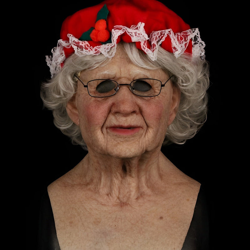 Theater-Requisiten: Realistische Latex-Maske, alte Erwachsene mit beweglichem Mund.