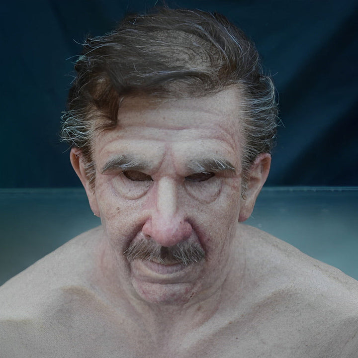 Authentische Latex-Vollgesichtsmaske, alte Person, für Erwachsene, beweglicher Mund.