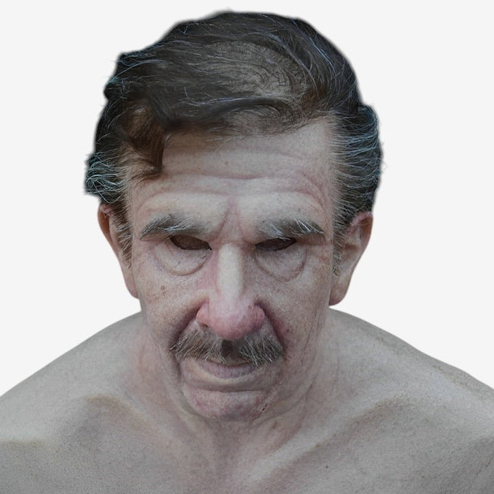 Bewegliche Mund Latex-Maske: Realistische alte Erwachsenen-Maske für Kostüme.