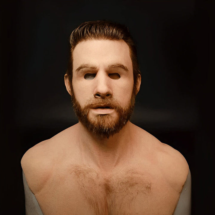 Detaillierte alte Erwachsenen-Maske aus Latex mit beweglichem Mund, sehr realistisch.