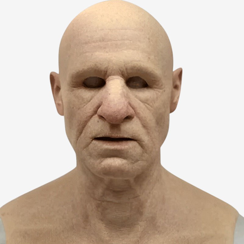 Vollgesichts-Latex-Maske, realistische alte Person, für Erwachsene, beweglicher Mund.