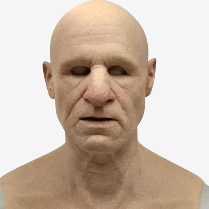 Vollgesichts-Latex-Maske, realistische alte Person, für Erwachsene, beweglicher Mund.