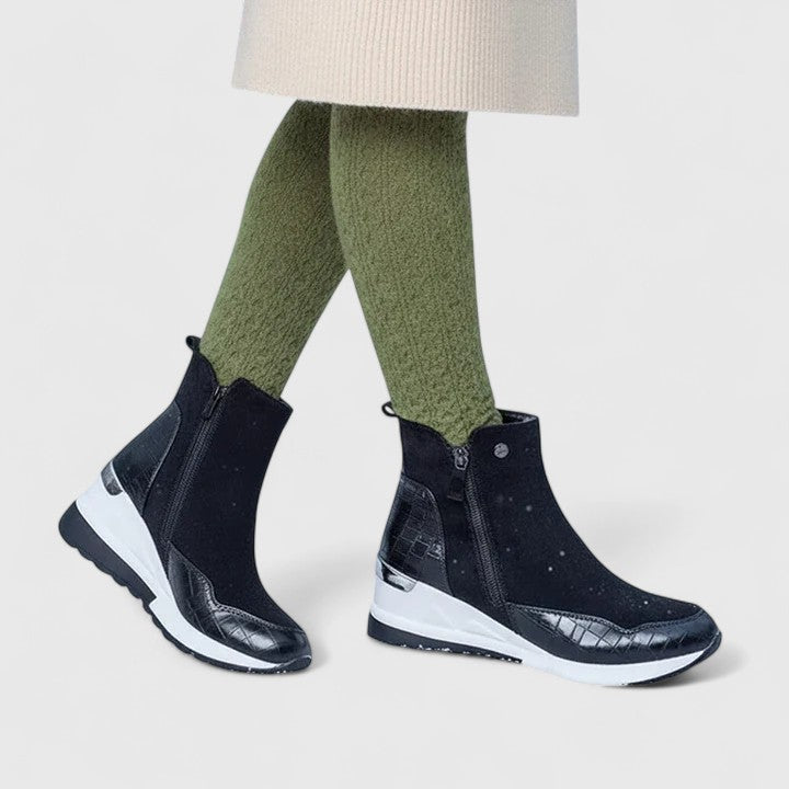 Damen Komfortschuhe: Bequeme Ankle Boots mit praktischem Reißverschluss für einfaches An- und Ausziehen.