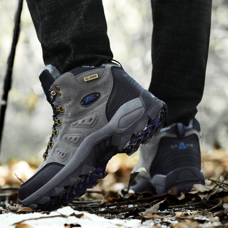 Graue leichte Winterstiefel: Warme Unisex Outdoor Schuhe, perfekt als Freizeitschuhe für alle.