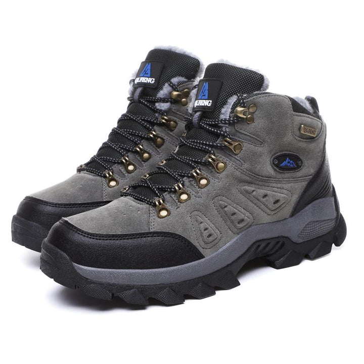 Blaue wetterfeste Winterstiefel: Robuste Wanderschuhe für Herren & Damen. Komfortabel & warm.