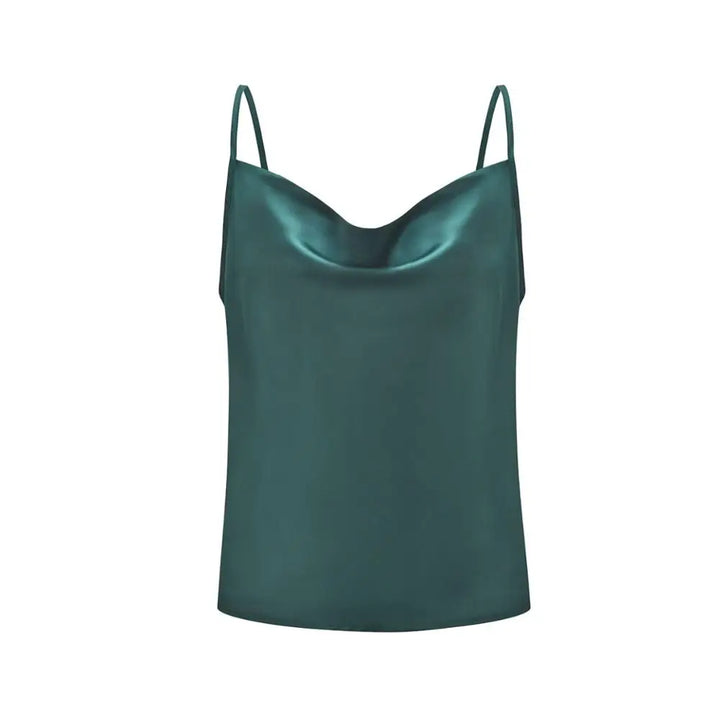 Trendiges Damen Glanz-Oberteil, ärmellos, mit feinen Spaghettiträgern. Ideal für Sommerparty & Freizeit.