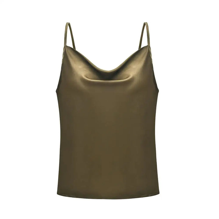 Elegant-glänzendes Damen Spaghettiträger Top, ärmellos, sommerlich und chic für besondere Anlässe.