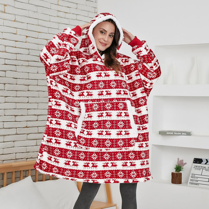 Oversize Kuschelhoodie Decke, perfekt für die ganze Familie an Winterabenden.