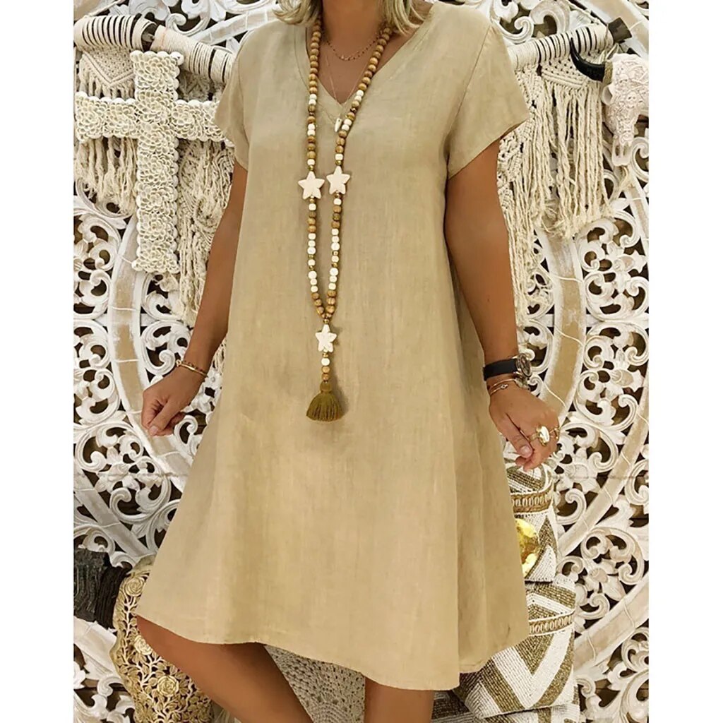 Damen Freizeitkleid in lässigem Relaxed Fit für maximalen Komfort. Perfekt für den Alltag und Sommer.