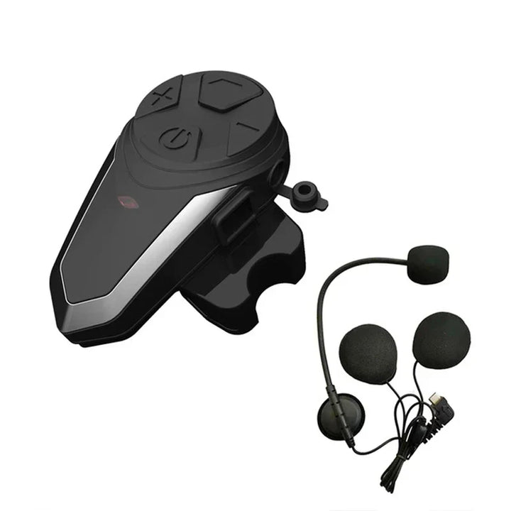 Kompaktes RoadLink S3 Motorrad-Intercom-System, seitlich am Helm befestigt, wasserdicht & robust.