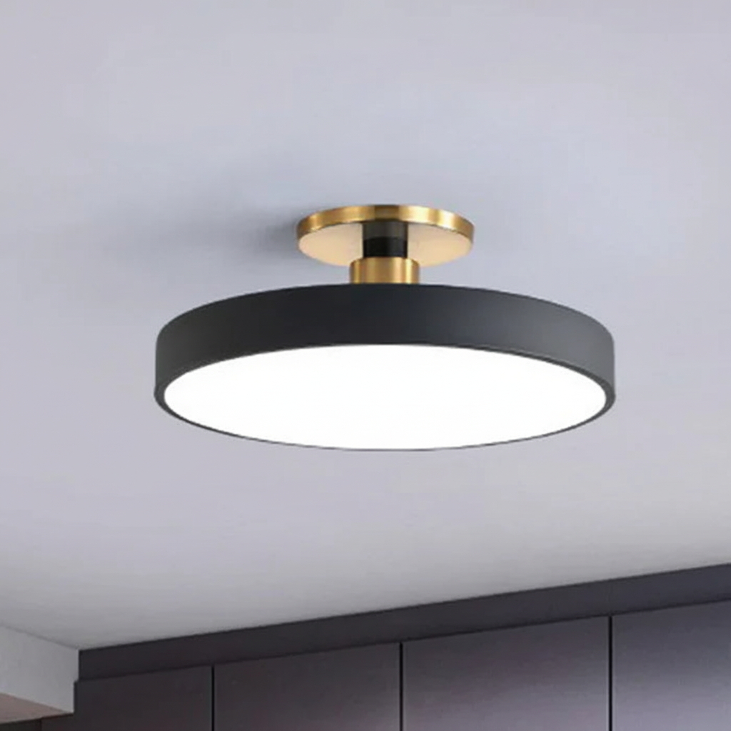 Gemütliche LED Deckenleuchte 30cm, modern, für Schlafzimmer. Sanftes, blendfreies Licht von Helligon.
