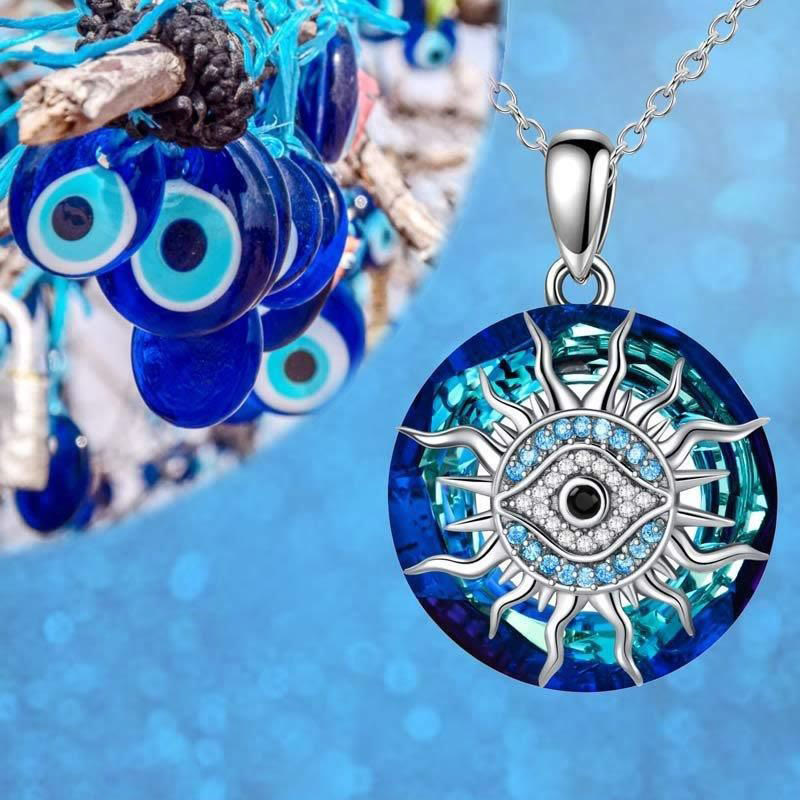 Modische Damen Halskette mit Böser Blick Amulett, verstellbare Kette, ideal als Schutzschmuck.