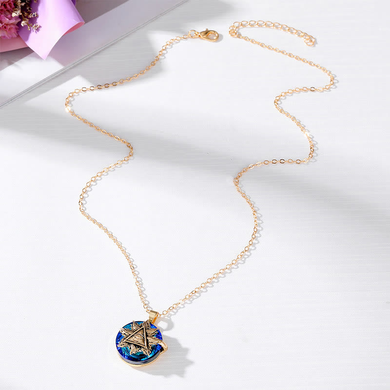 Damen Halskette mit Böser Blick Amulett in Silber-Optik, symbolischer Schutz für Frauen.