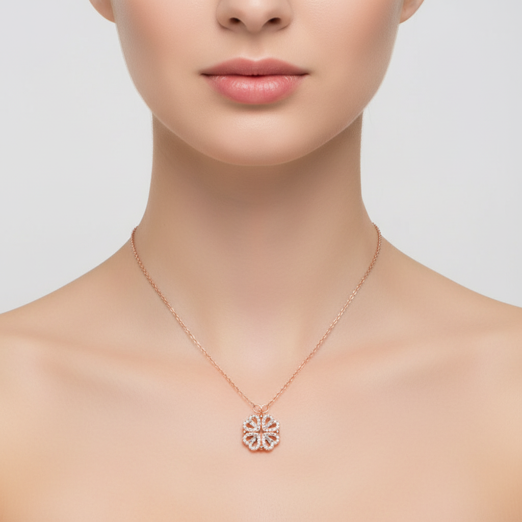 Wunderschöne Zirkonia Halskette für Damen. Feiner Damenschmuck, der Eleganz und Brillanz ausstrahlt.