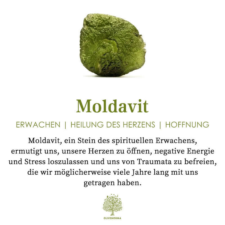 Modische Damen Halskette: Handgefertigter Moldavit Edelstein-Schmuck.