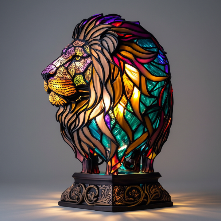 "GleamPaw" Tierkopf-Mosaiklampe, von Hand gefertigt, strahlt warmes Licht aus und schafft eine tolle Stimmung.