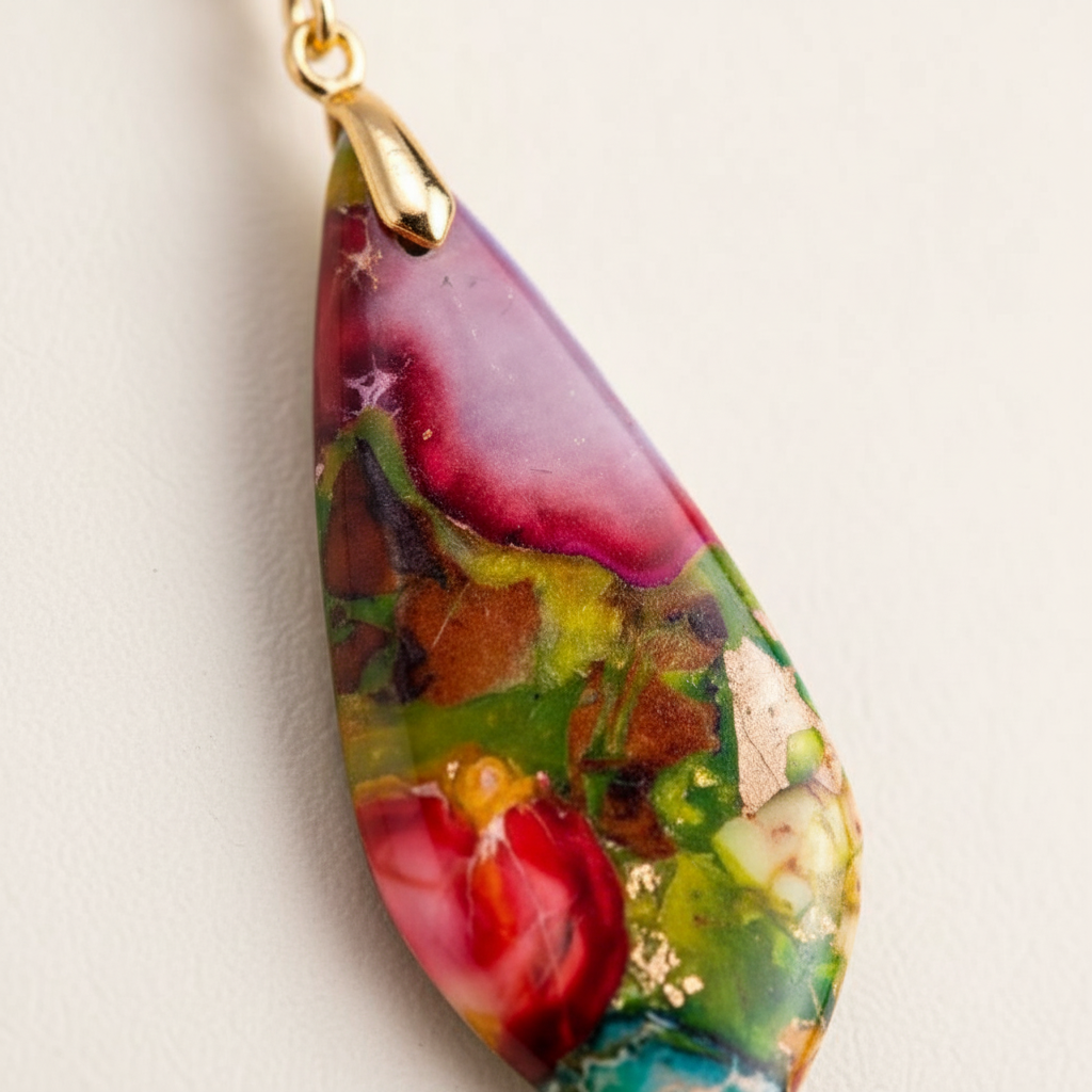Einzigartige handgefertigte Damen Jaspis Ohrringe, stilvoller Boho-Schmuck aus Naturstein.