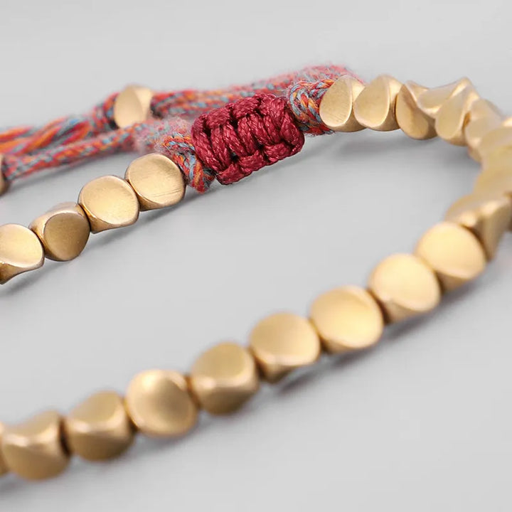 Langlebiges Seilarmband mit Kupfer-Akzenten, handgefertigt, Glücks-Schmuck, unisex Armschmuck.