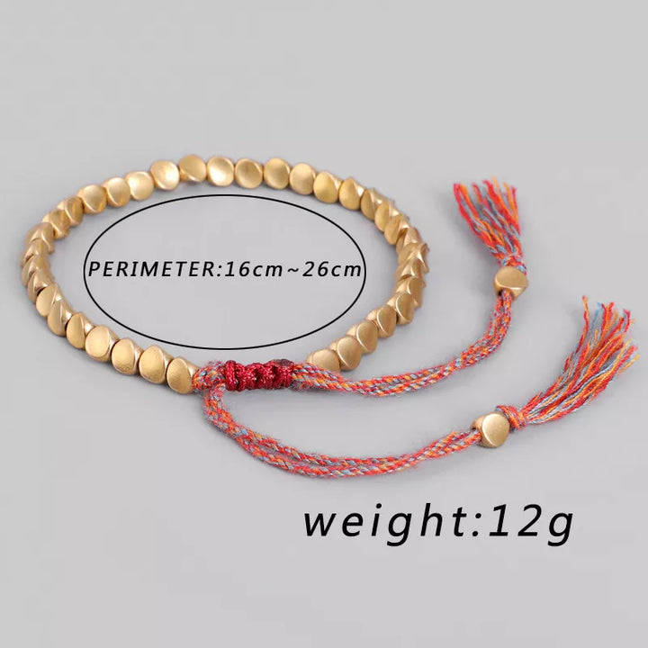 Zeitloses SpiralLuck Armband aus Kupfer & Seil, unisex Glücksschmuck, spirituelles Accessoire, handgefertigt.
