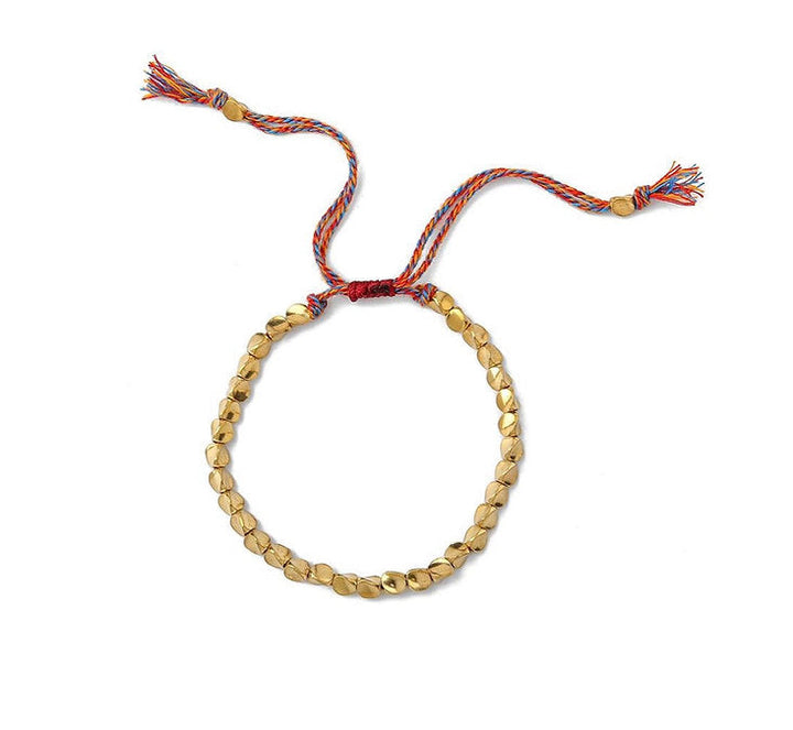 Originelles Geschenk: Handgefertigtes Glücksarmband aus Kupfer & Seil, unisex, spirituell.