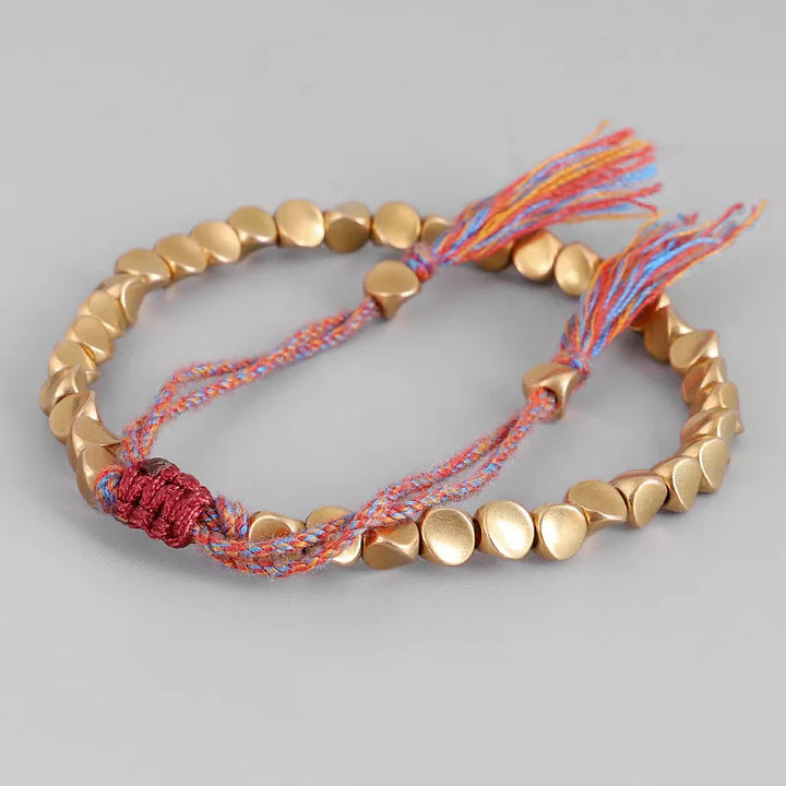 Unisex Armband handgefertigt, Kupfer, Seil, Glücksbringer, spirituelles Accessoire, SpiralLuck Design.