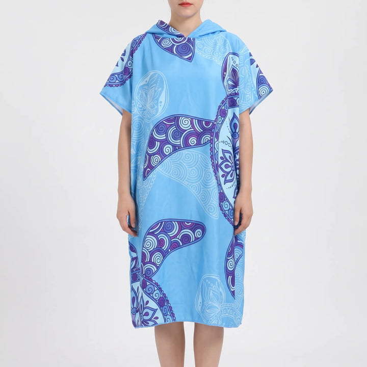 Schnelltrocknender Kapuzenponcho, perfekt für Strand, Surfen, Schwimmen und Wassersportaktivitäten.