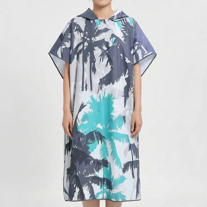 Moderner Badeponcho mit Kapuze für Unisex, schnelltrocknend. Optimal für Strand, Pool und Outdoor-Sport.