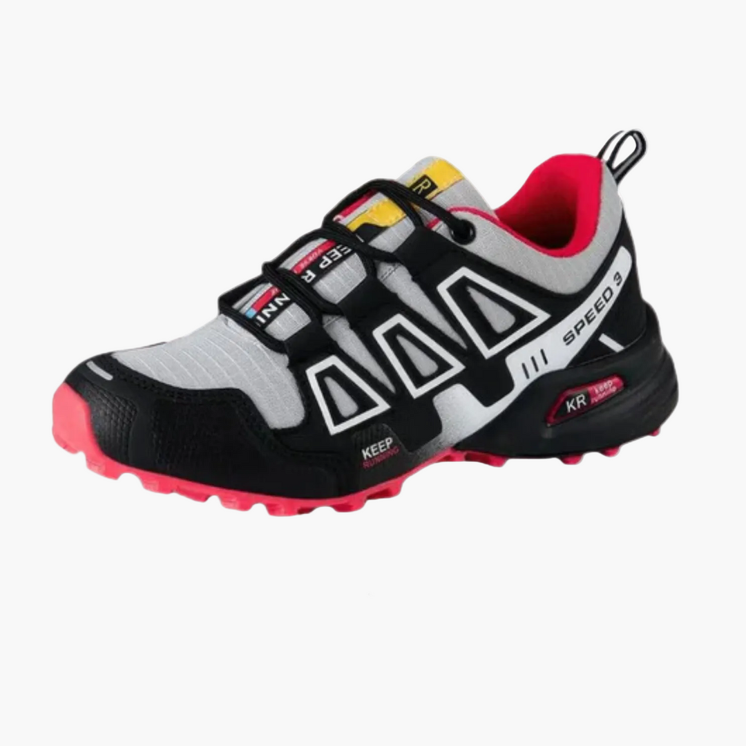Stilvolle orthopädische Herren Trailrunning-Sneaker in Grau, ideal für Sport & Alltag.